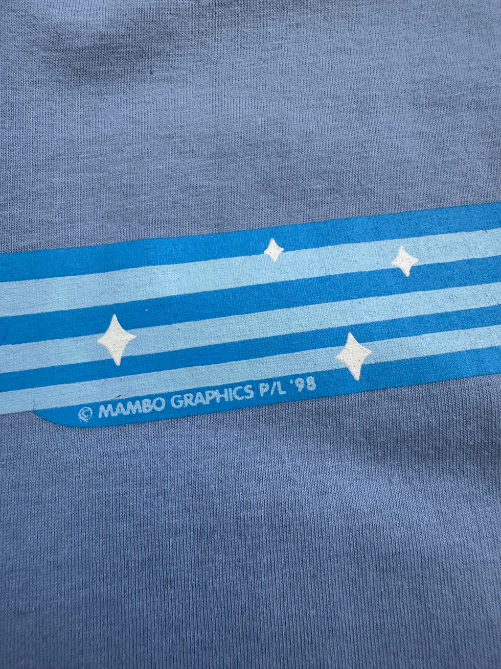 Vintage 1998 Mambo Australia surf t-shirt, light blue - label detail