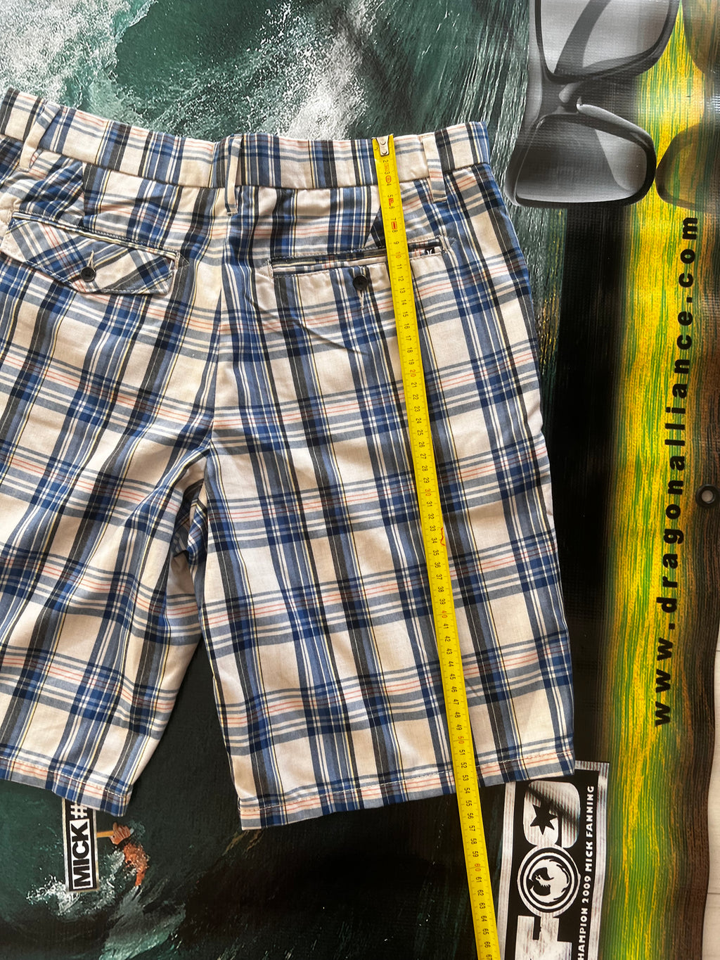 Y2K Hurley Plaid Boardshorts (32) * DEADSTOCK