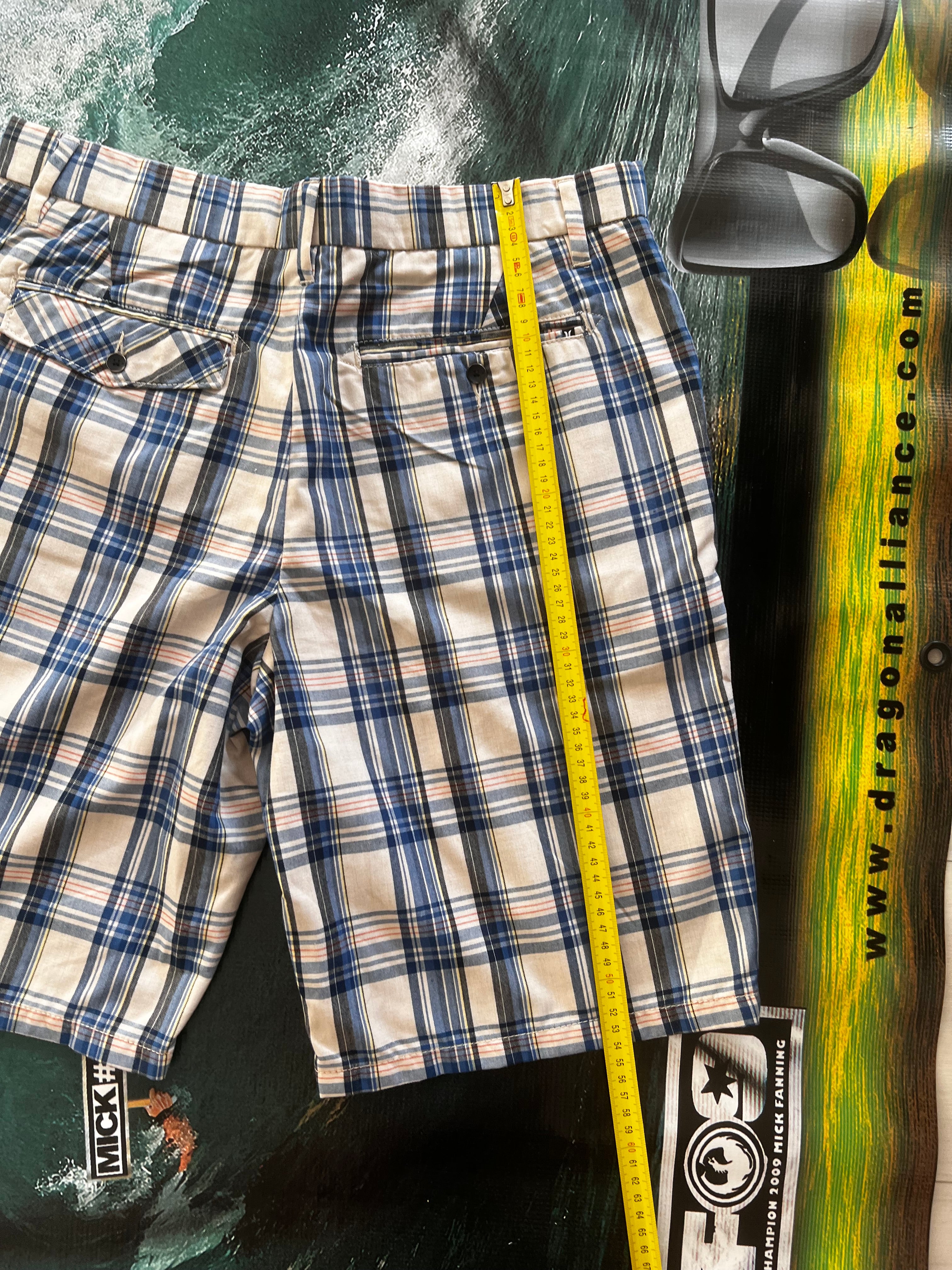 Y2K Hurley Plaid Boardshorts (32) * DEADSTOCK