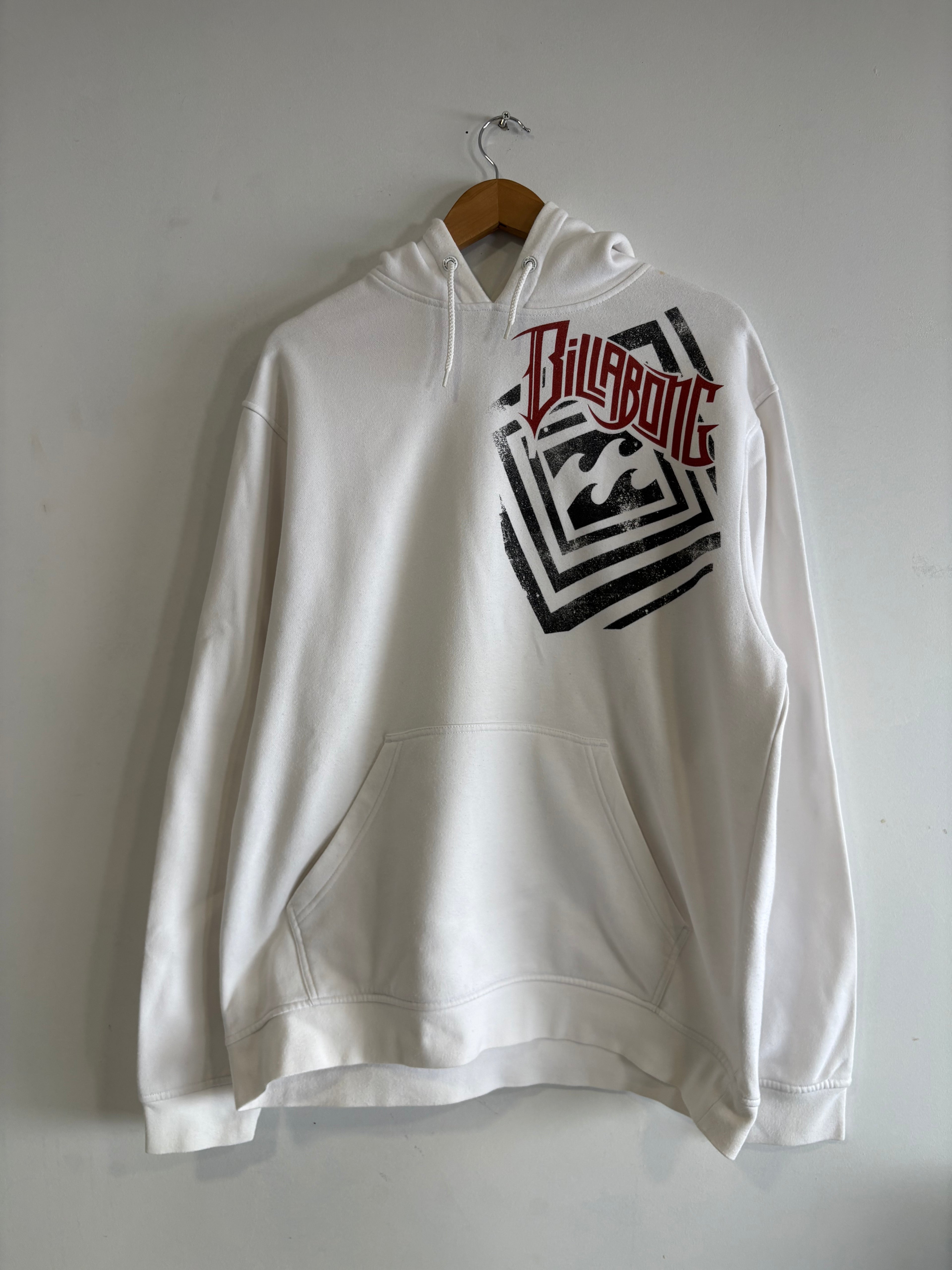 2000’S Billabong Hoodie White Graphic Y2K Surf (L)