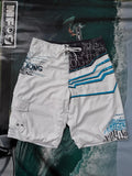 Y2K Billabong boardshorts white/black/blue size 30 – front view