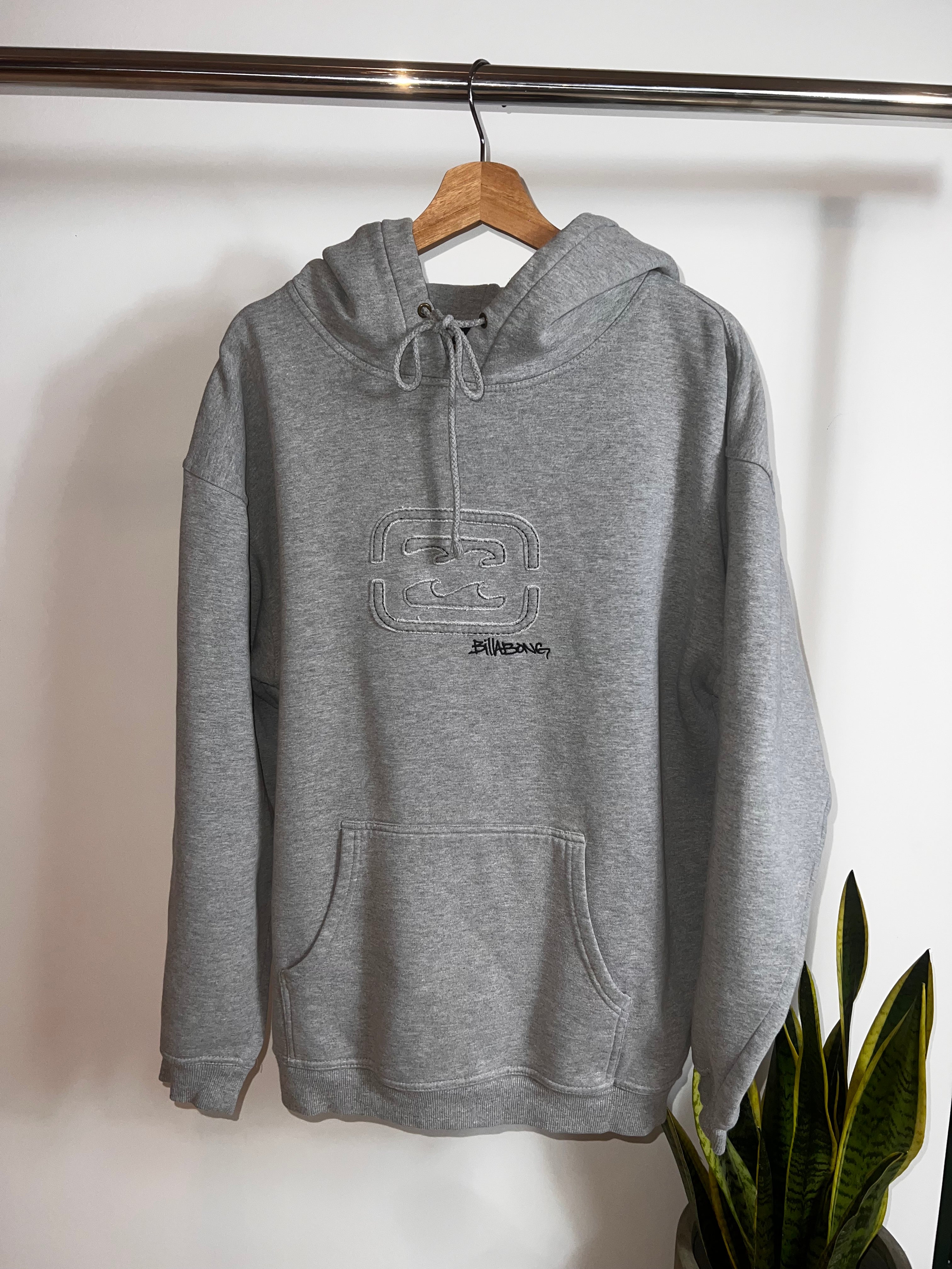 2000’s Billabong Hoodie Grey Embroidered Logo (L)