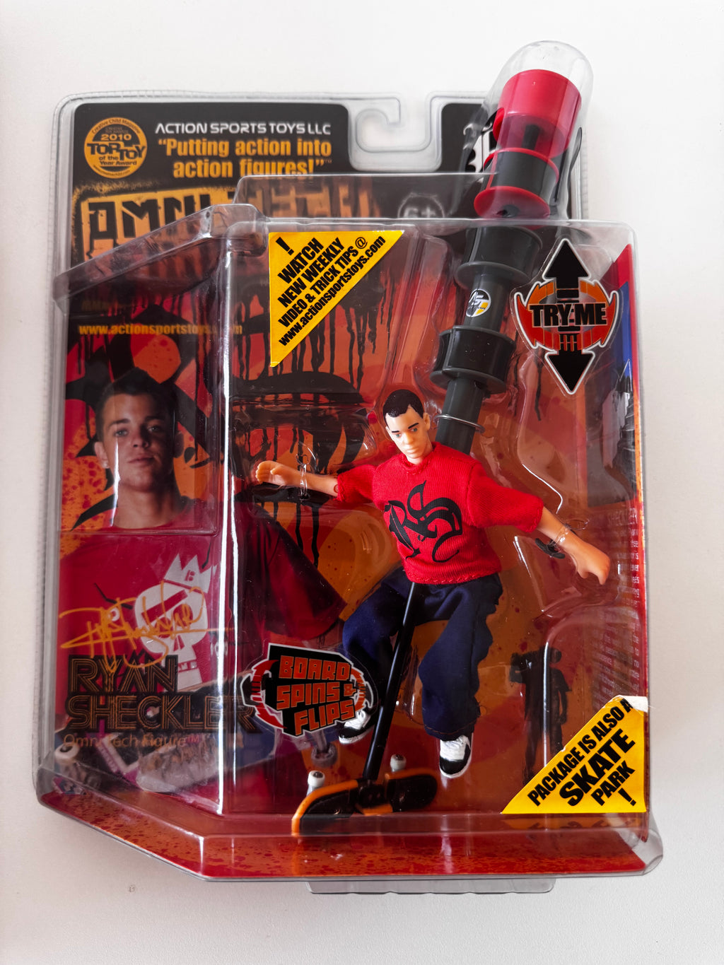 Ryan Sheckler Omni Tech action figure 2008 — rare vintage skate collectible — Backwash VTG