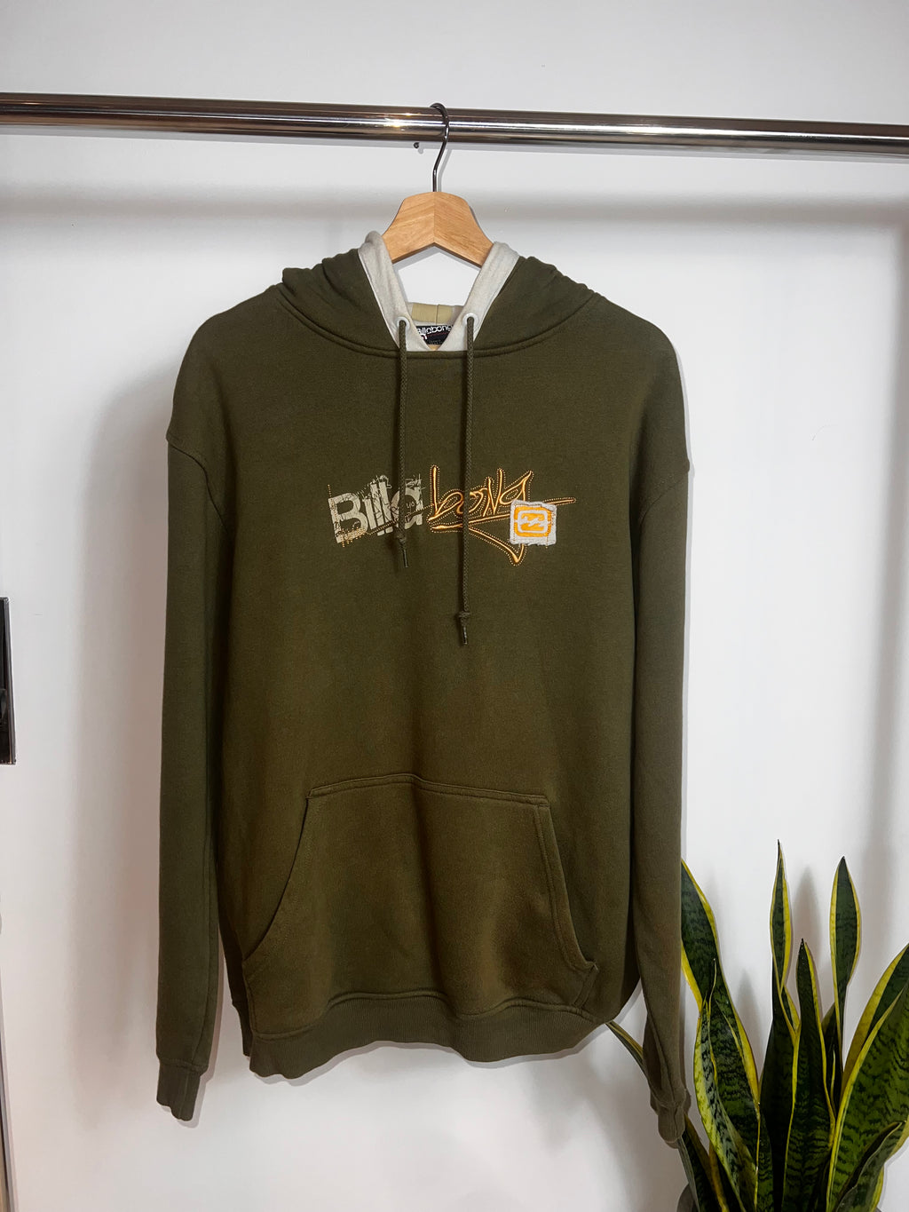 Billabong Hoodie Olive Graphic Y2K (M)