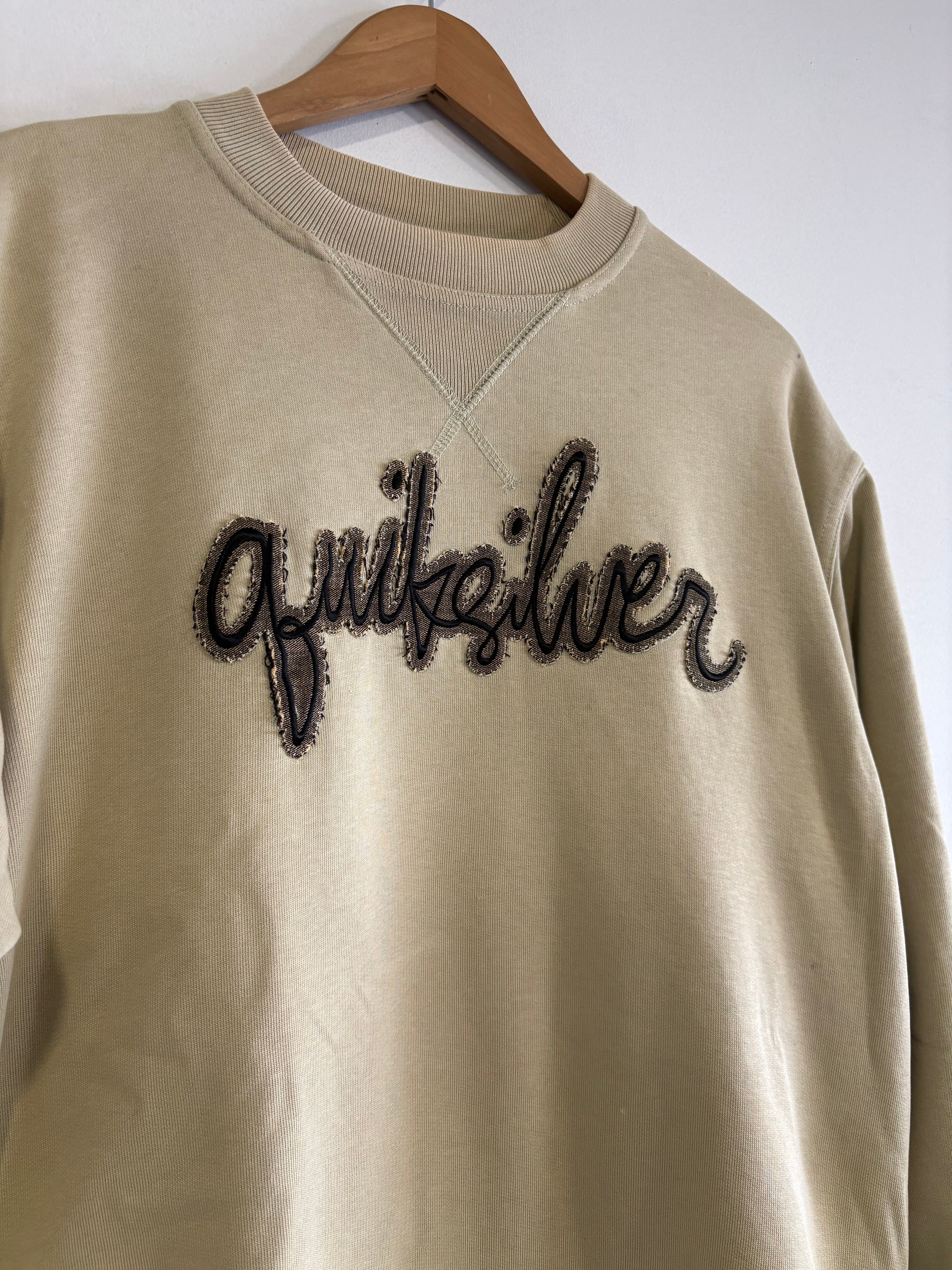 2000’S Quiksilver Crewneck Beige Script Logo (M)