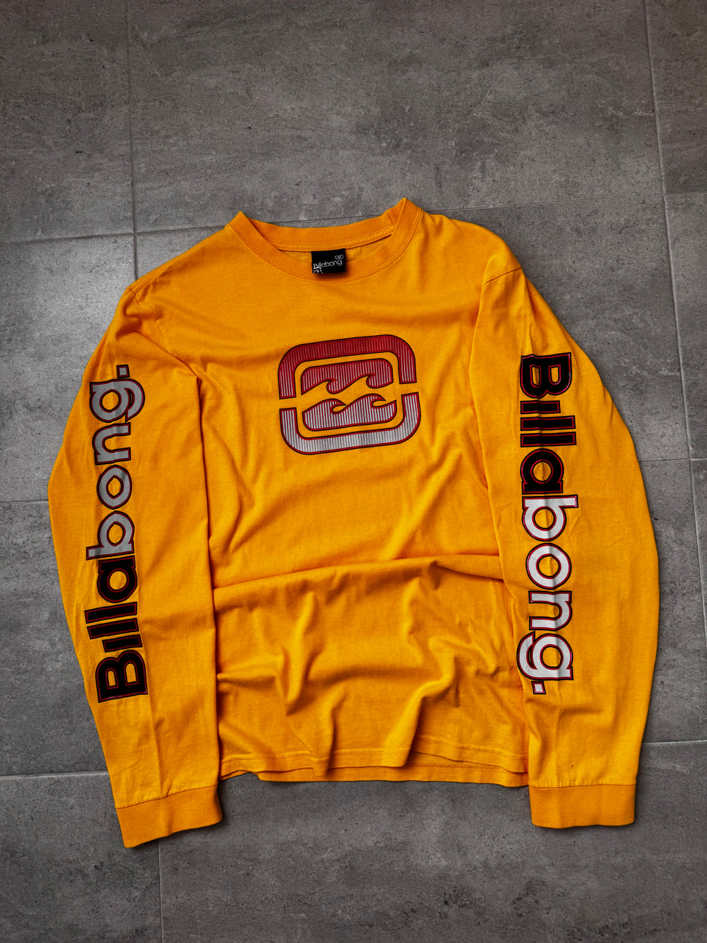 Vintage Y2K Billabong long sleeve top in yellow, back view