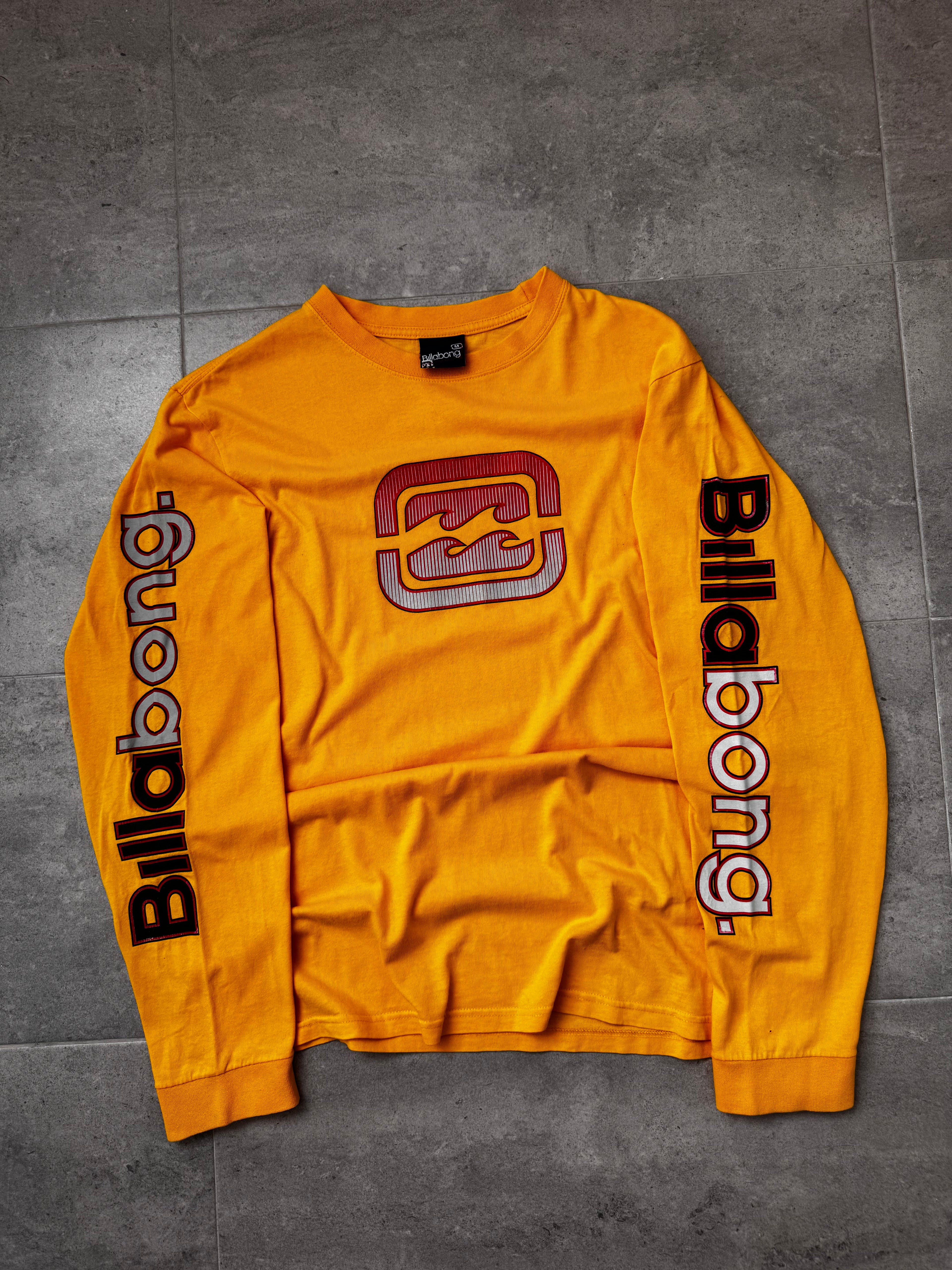 Vintage Y2K Billabong long sleeve top in yellow, back view