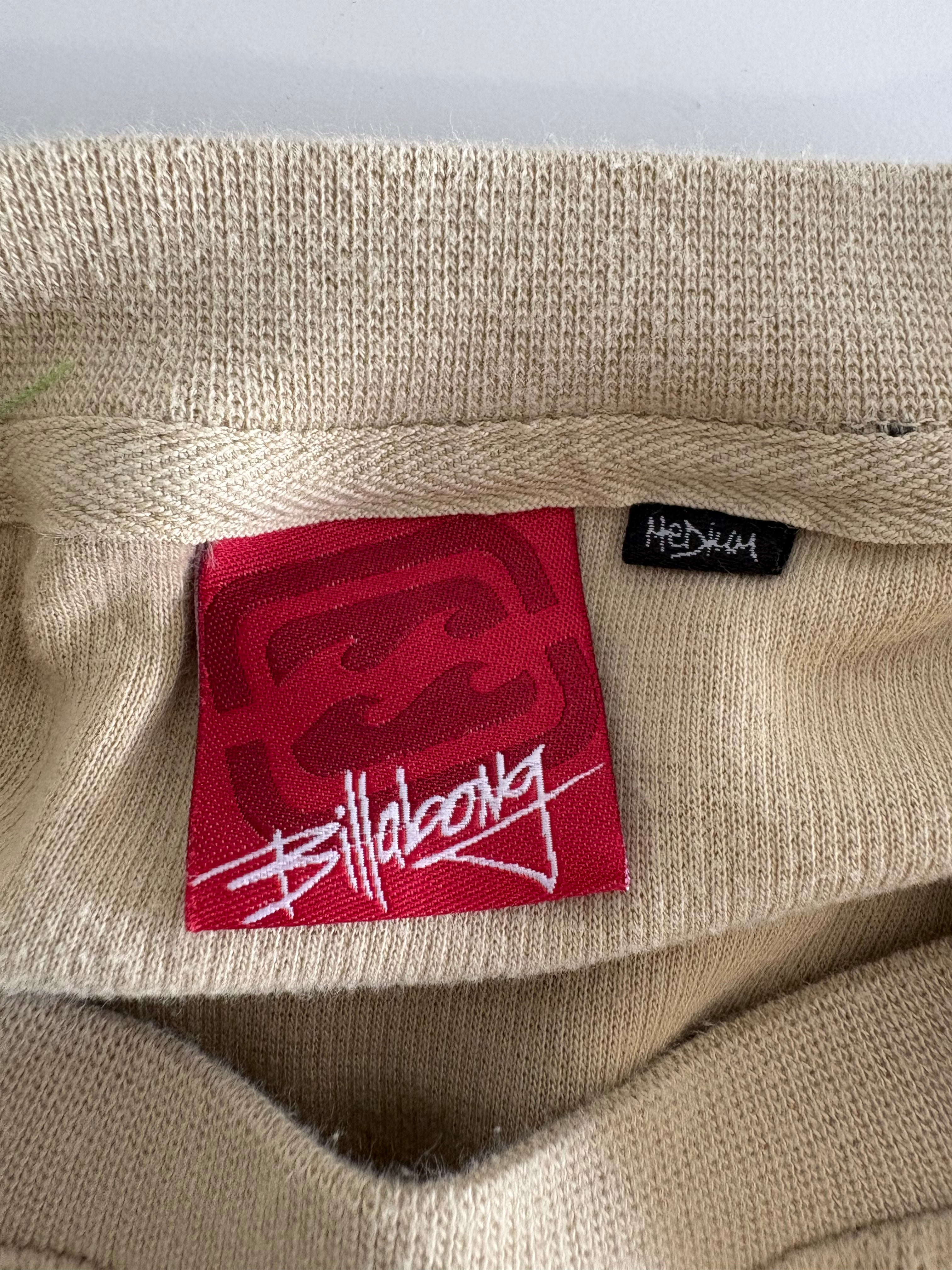 2000’S Billabong Crewneck Beige Embroidered Logo (M)