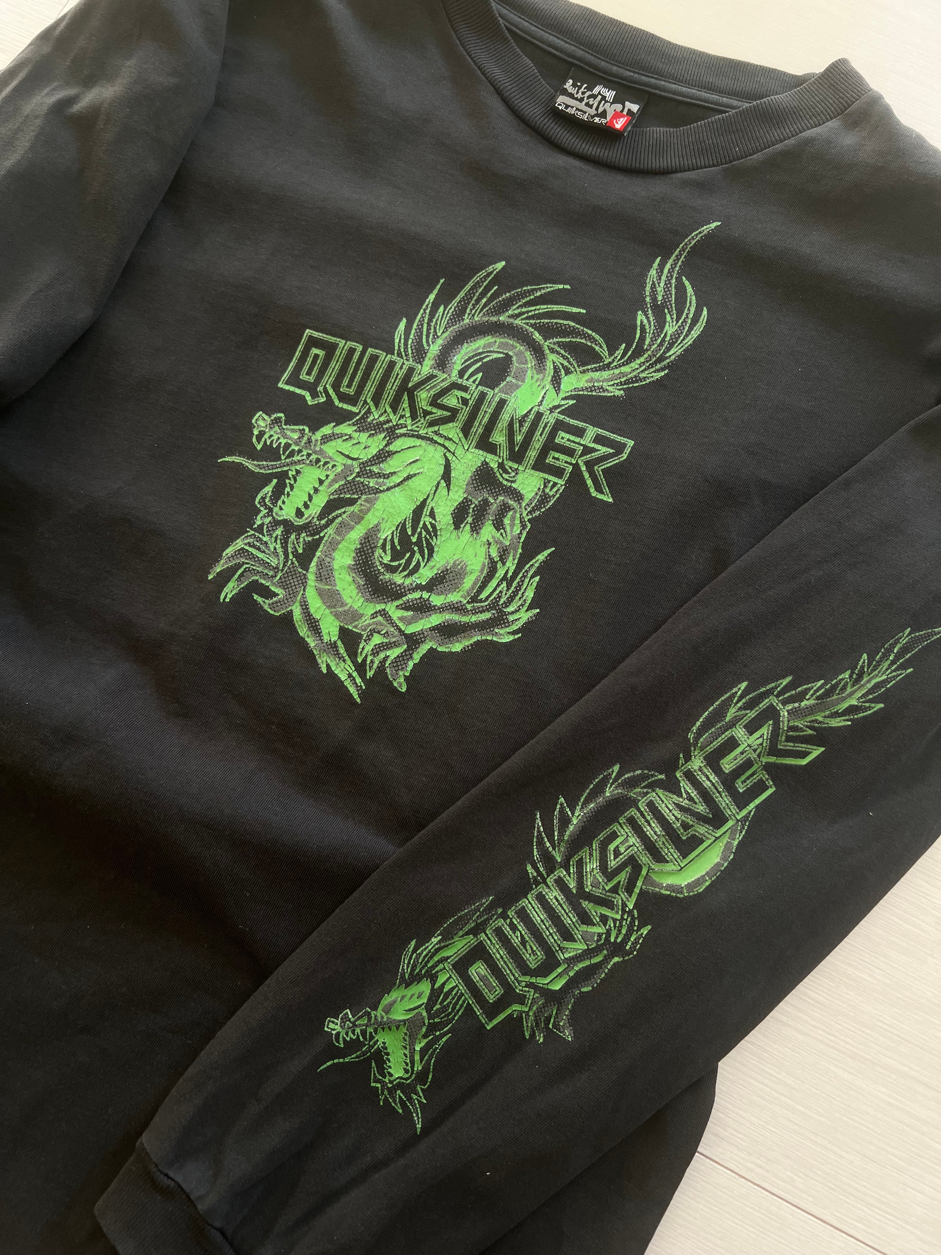 2000s Quiksilver Dragon long sleeve front graphic — authentic vintage surfwear
