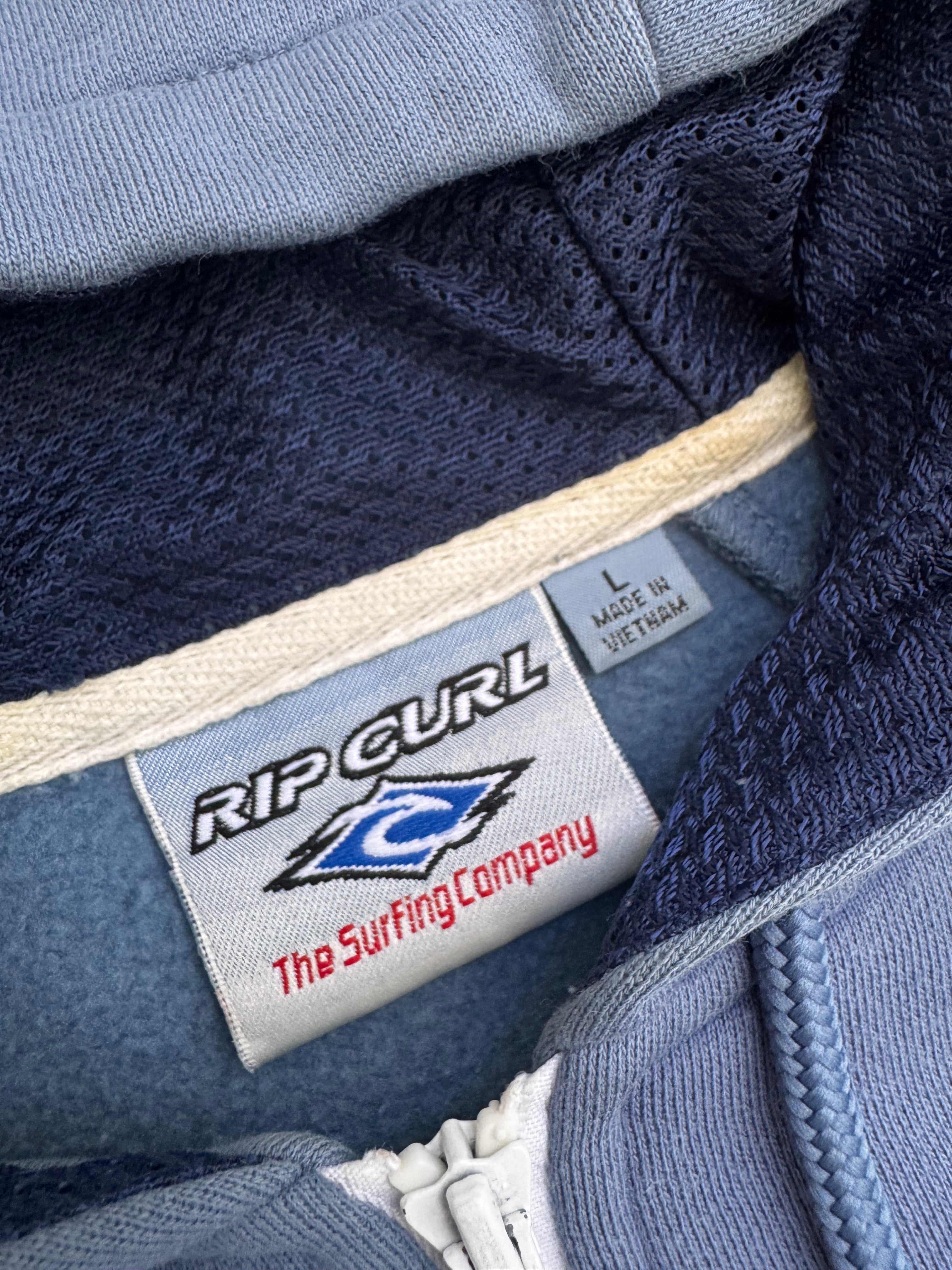90s Rip Curl sweatshirt front logo — authentic vintage surfwear