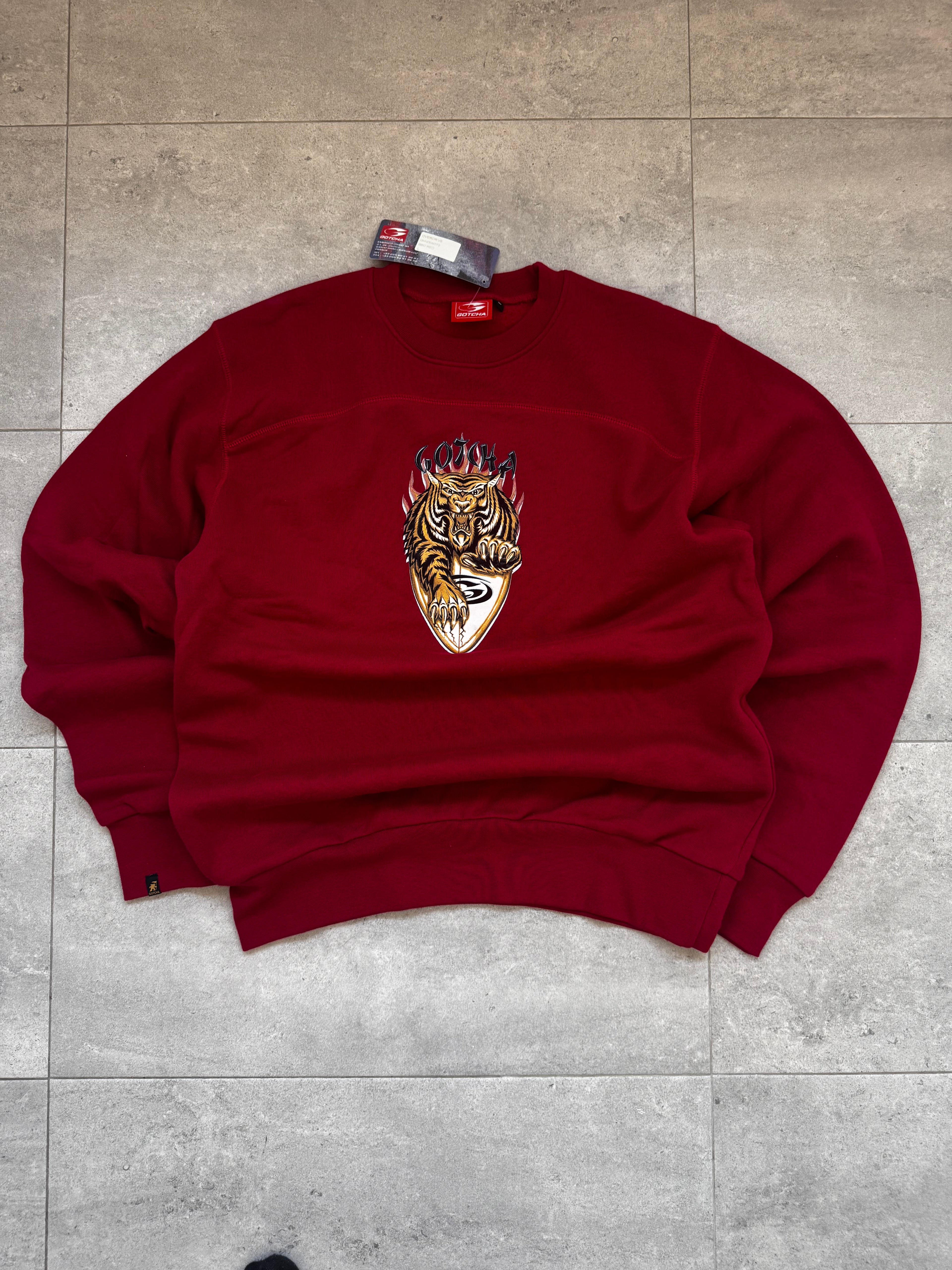 90s Gotcha sweatshirt brand new front logo — NWT deadstock vintage surfwear