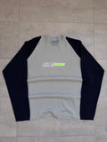 Y2K Billabong knit sweatshirt in grey and navy, size M, deadstock - front view