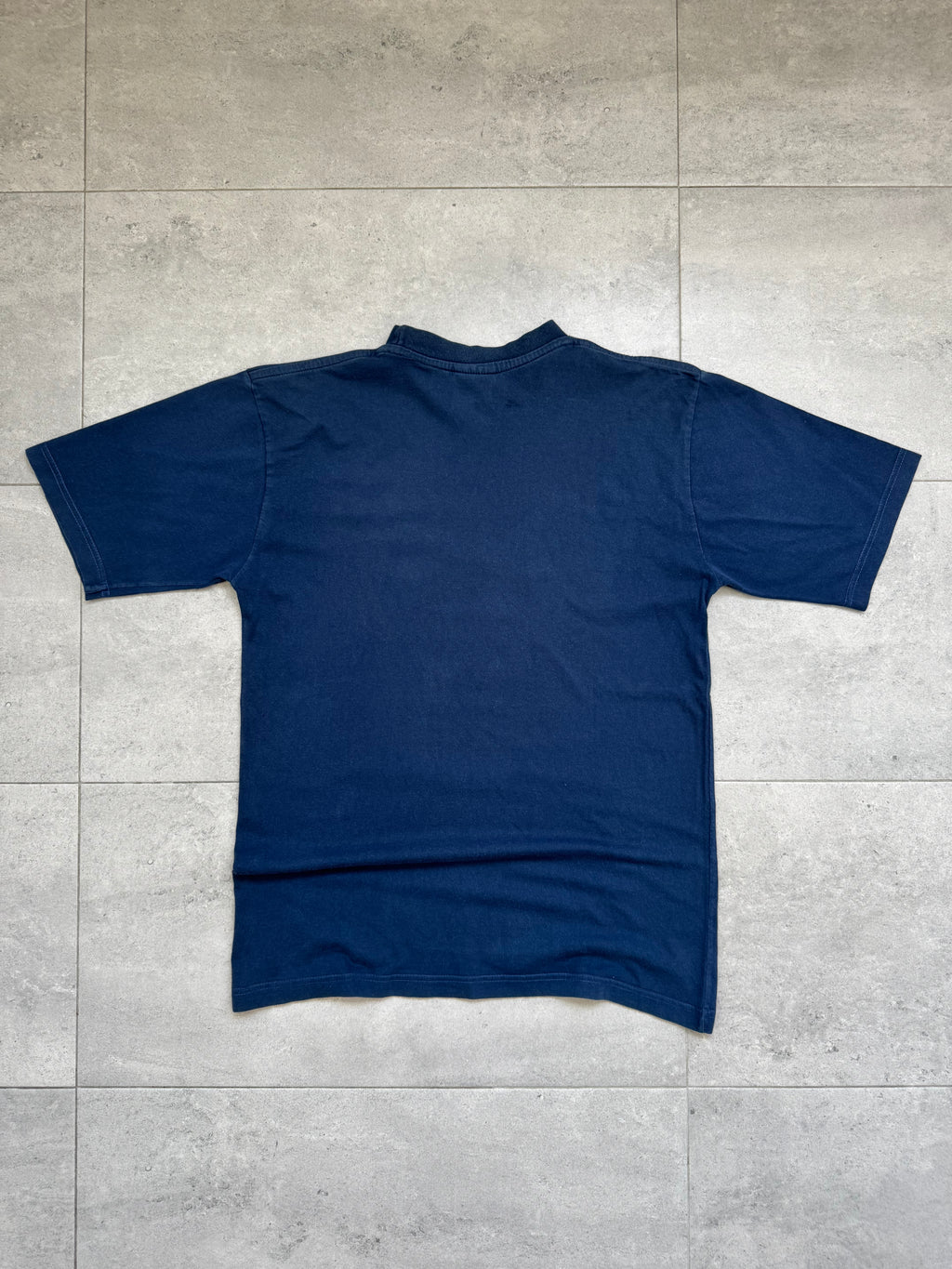 90s Hang Loose vintage T-shirt in navy, size S, surf tee - detail view