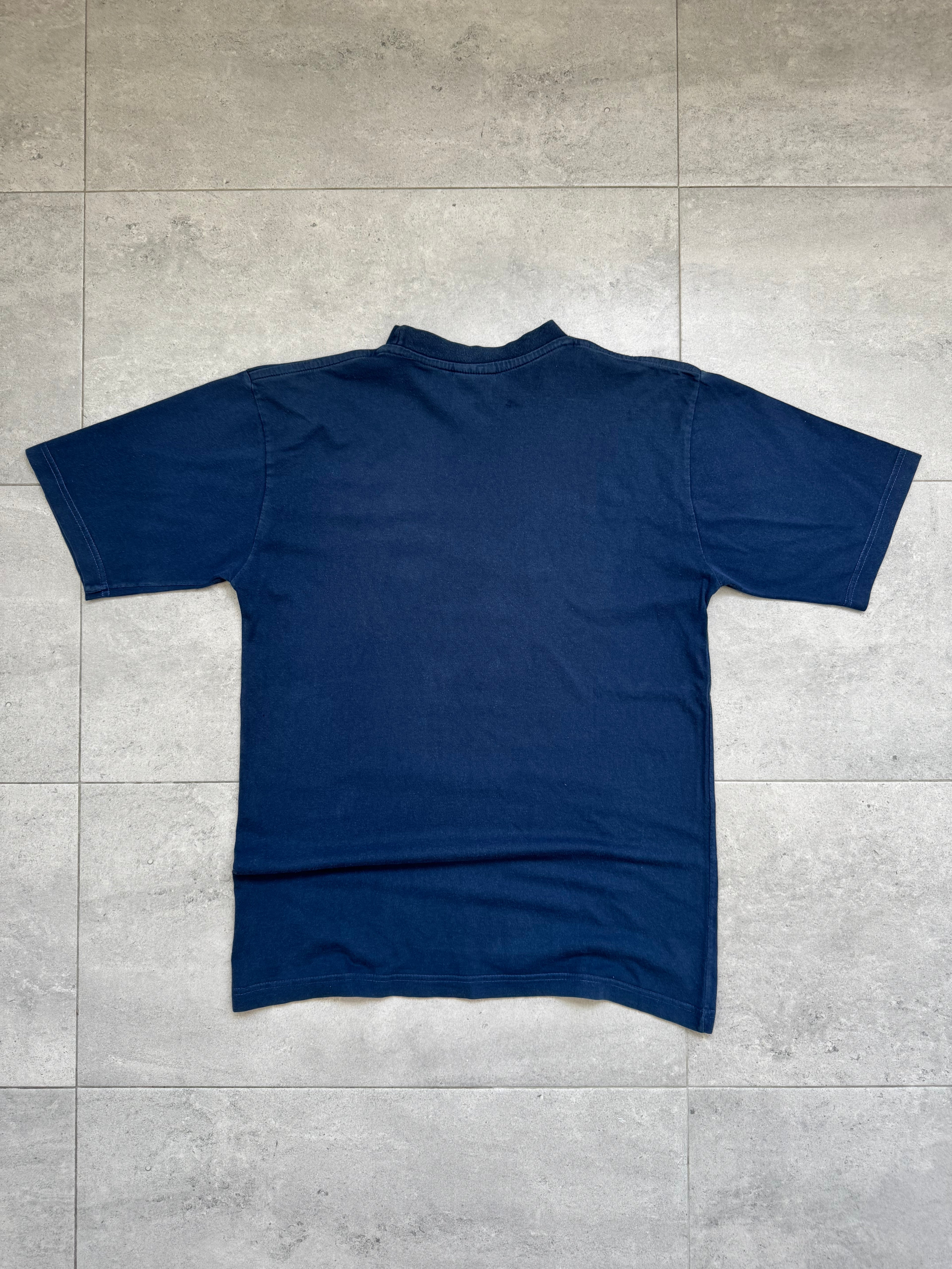90s Hang Loose vintage T-shirt in navy, size S, surf tee - detail view