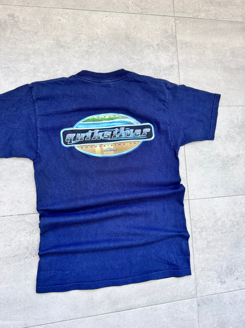Vintage 90s Quiksilver t-shirt, navy blue, size S - front