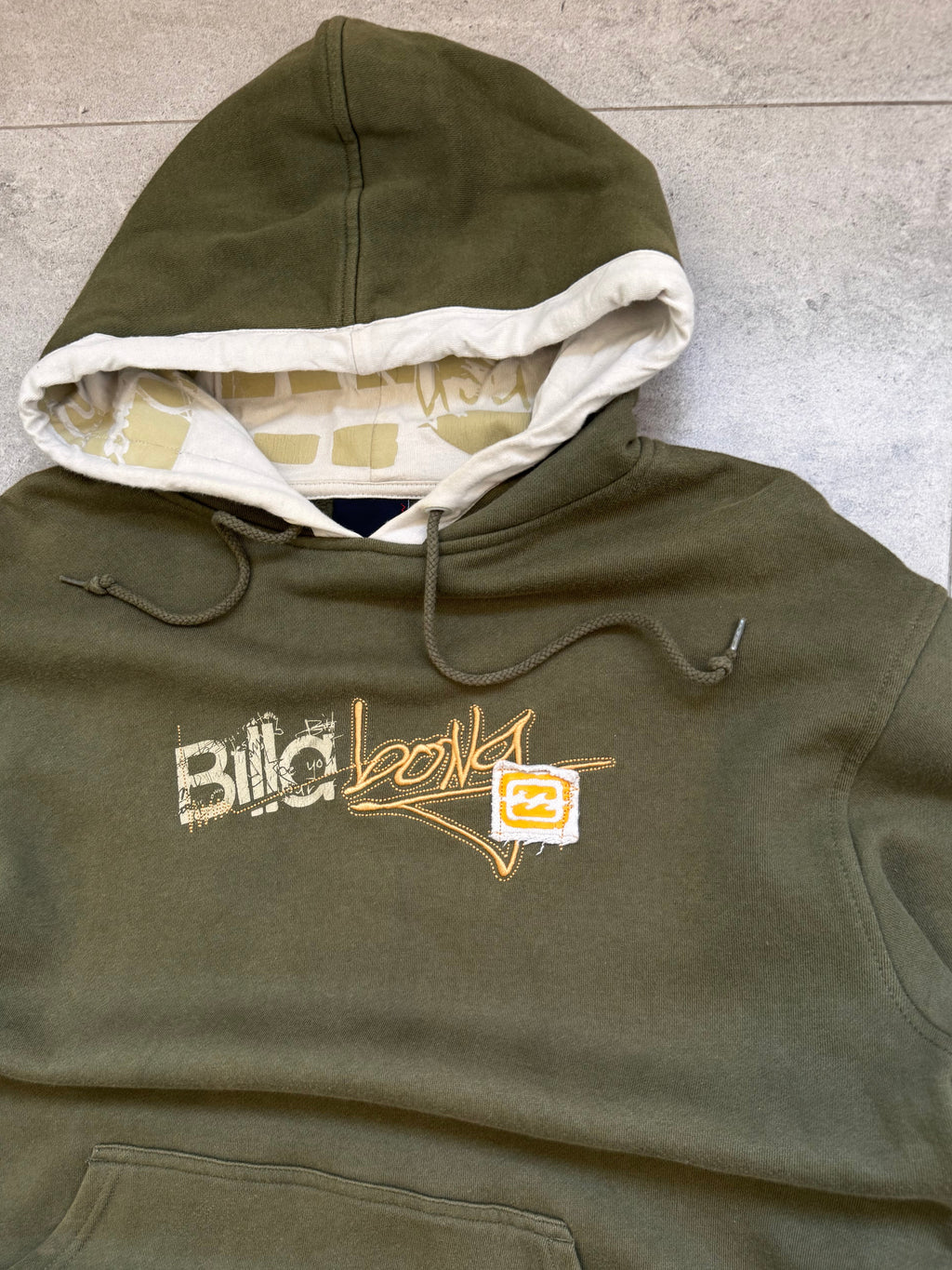 Y2K Billabong hoodie green khaki size M