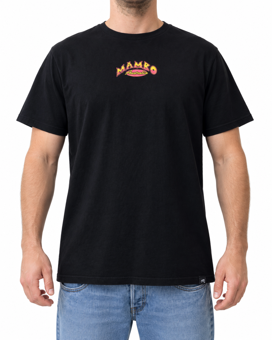 Vintage Mambo Australia surf t-shirt, black, size 3XL - back graphic