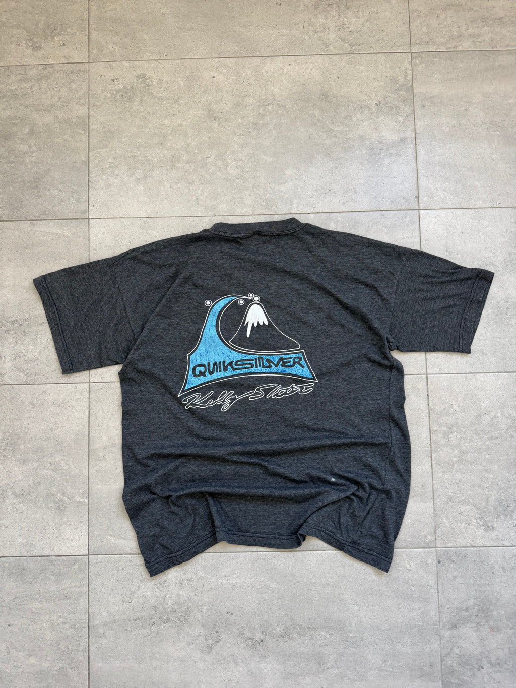 Vintage 90s Quiksilver Kelly Slater t-shirt, dark grey - front