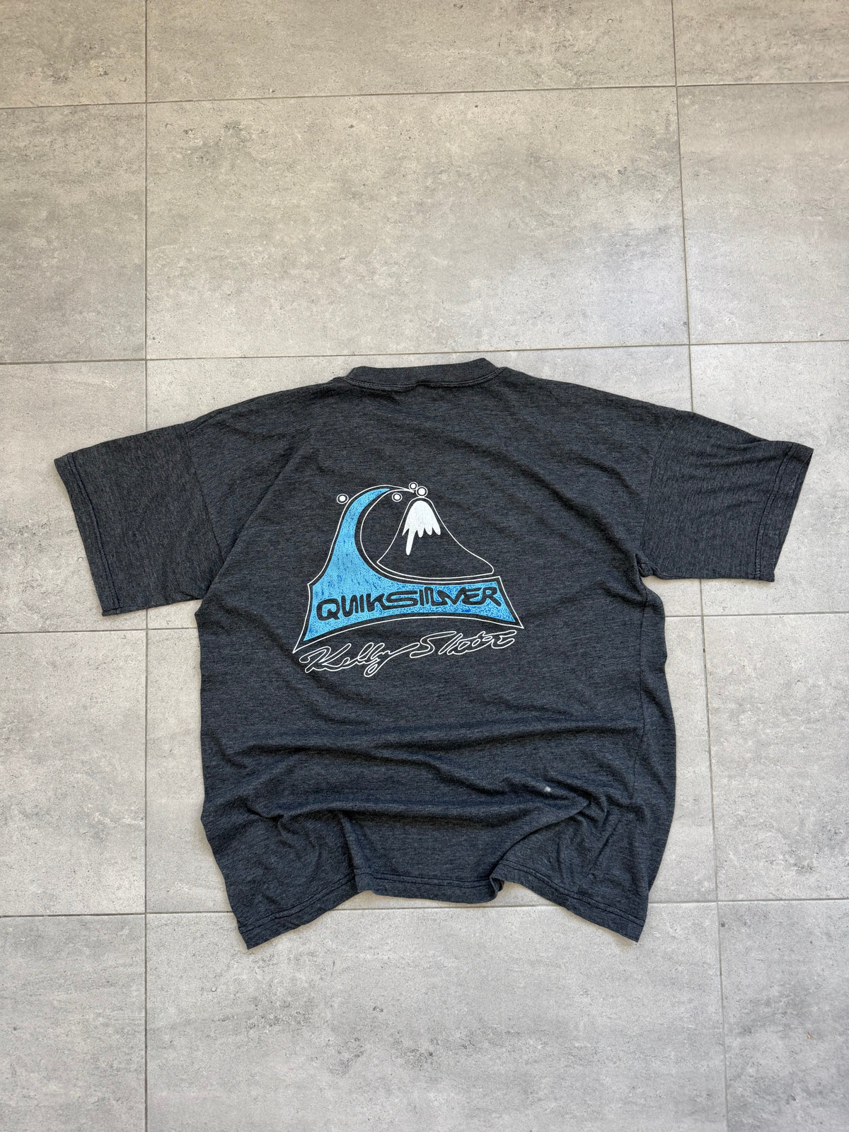 Vintage 90s Quiksilver Kelly Slater t-shirt, dark grey - front