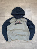 Vintage Y2K Quiksilver flame logo sweatshirt, grey and navy, size S - front