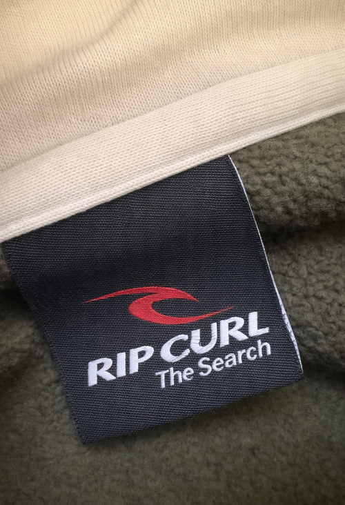 2000’s Rip Curl Hoodie Olive Big Logo Fleece (M)